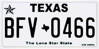 TX license plate BFV0466