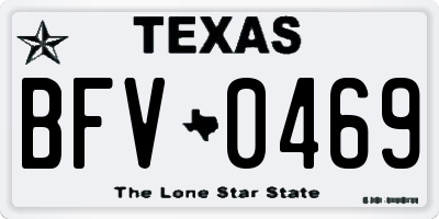 TX license plate BFV0469