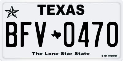 TX license plate BFV0470