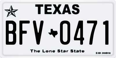 TX license plate BFV0471