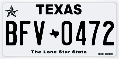 TX license plate BFV0472