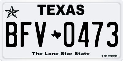 TX license plate BFV0473