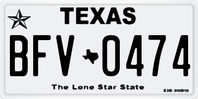 TX license plate BFV0474