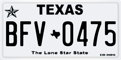 TX license plate BFV0475