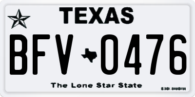 TX license plate BFV0476