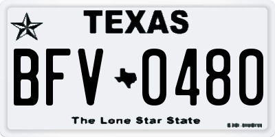 TX license plate BFV0480