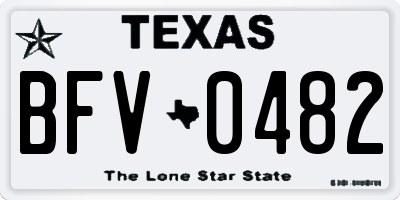 TX license plate BFV0482