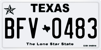 TX license plate BFV0483