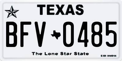 TX license plate BFV0485