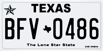 TX license plate BFV0486