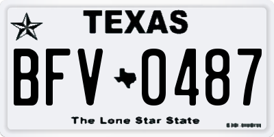 TX license plate BFV0487