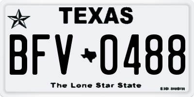 TX license plate BFV0488