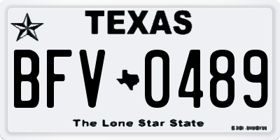 TX license plate BFV0489