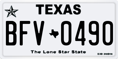 TX license plate BFV0490