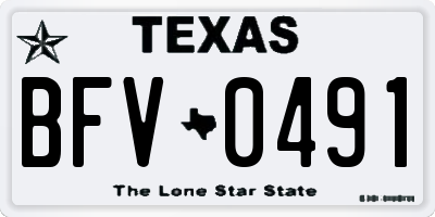 TX license plate BFV0491