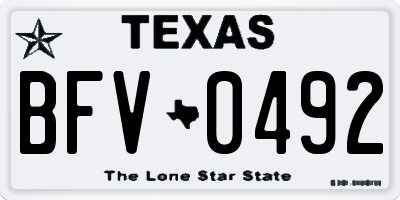 TX license plate BFV0492