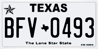 TX license plate BFV0493