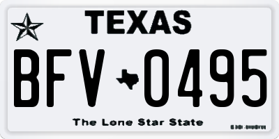 TX license plate BFV0495
