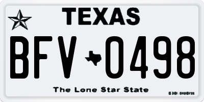 TX license plate BFV0498