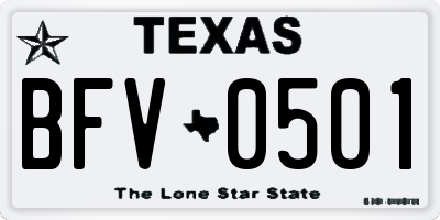 TX license plate BFV0501
