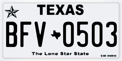 TX license plate BFV0503