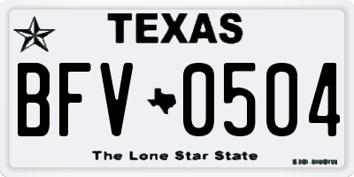 TX license plate BFV0504