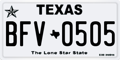 TX license plate BFV0505