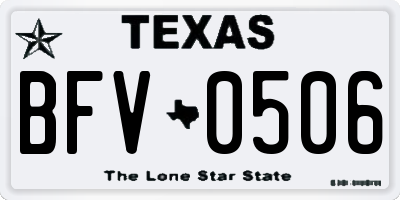 TX license plate BFV0506