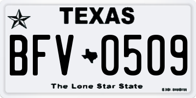 TX license plate BFV0509