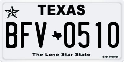 TX license plate BFV0510