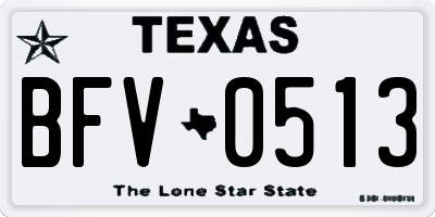 TX license plate BFV0513