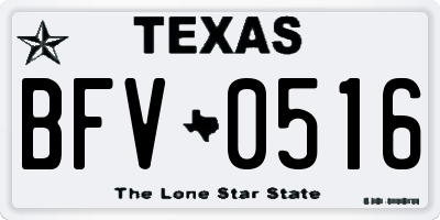 TX license plate BFV0516