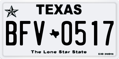 TX license plate BFV0517
