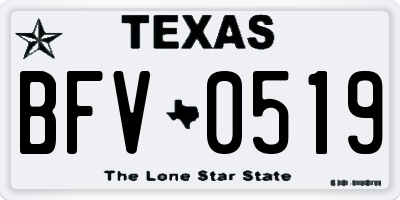 TX license plate BFV0519