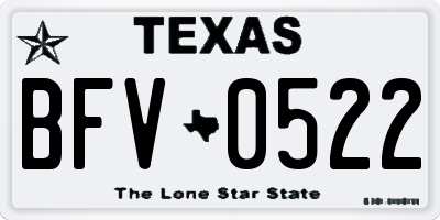 TX license plate BFV0522