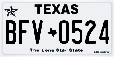 TX license plate BFV0524