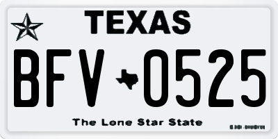 TX license plate BFV0525