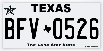 TX license plate BFV0526