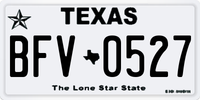 TX license plate BFV0527