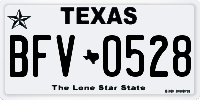 TX license plate BFV0528