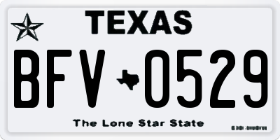 TX license plate BFV0529
