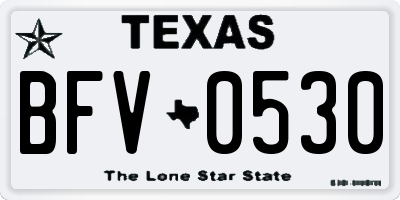 TX license plate BFV0530