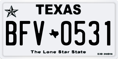 TX license plate BFV0531