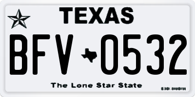 TX license plate BFV0532