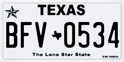TX license plate BFV0534