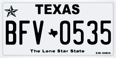 TX license plate BFV0535