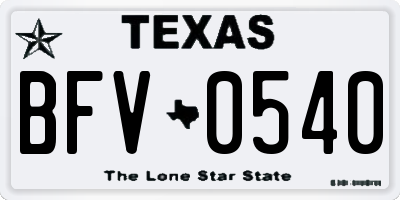 TX license plate BFV0540