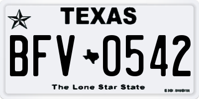 TX license plate BFV0542