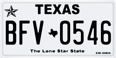 TX license plate BFV0546