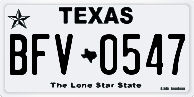 TX license plate BFV0547